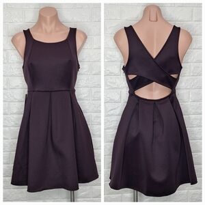 EXPRESS Plum Eggplant Purple Fit and Flare Sleeveless Dress NWT